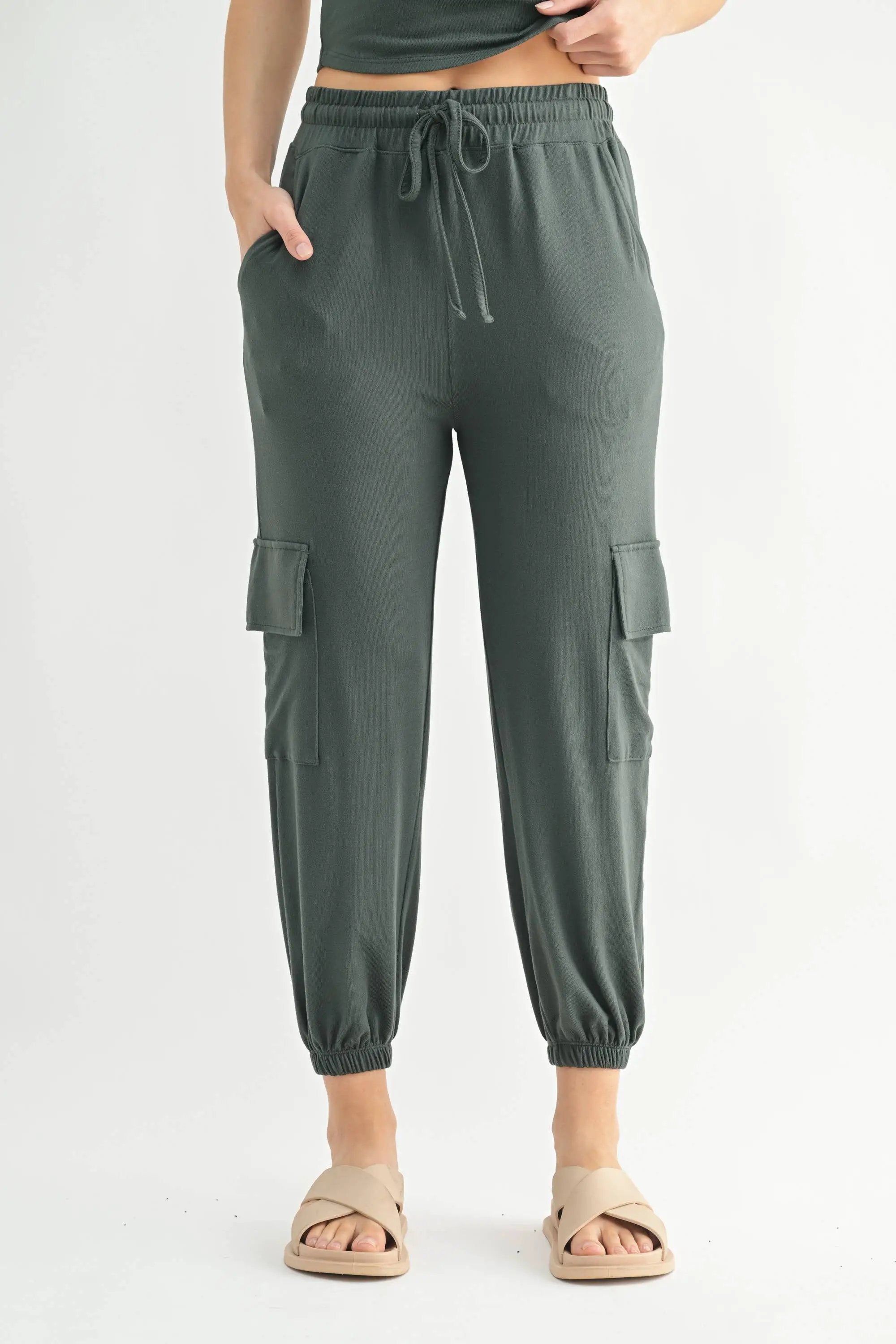 Mono B Mono B - Brushed Hacci Cargo Lounge Jogger Pant in Urban Grey - Joggers Mono B - Brushed Hacci Cargo Lounge Jogger Pant