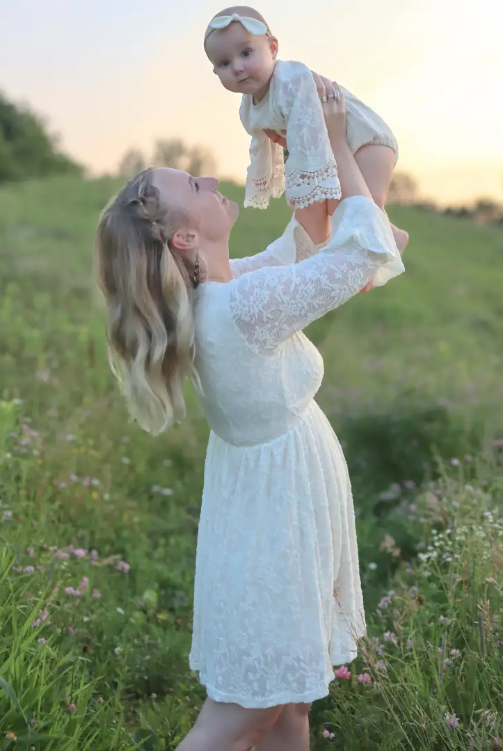 HAHA MAMA Clothing Ivory Lace Mommy & Me Dress - Mommy - Dresses