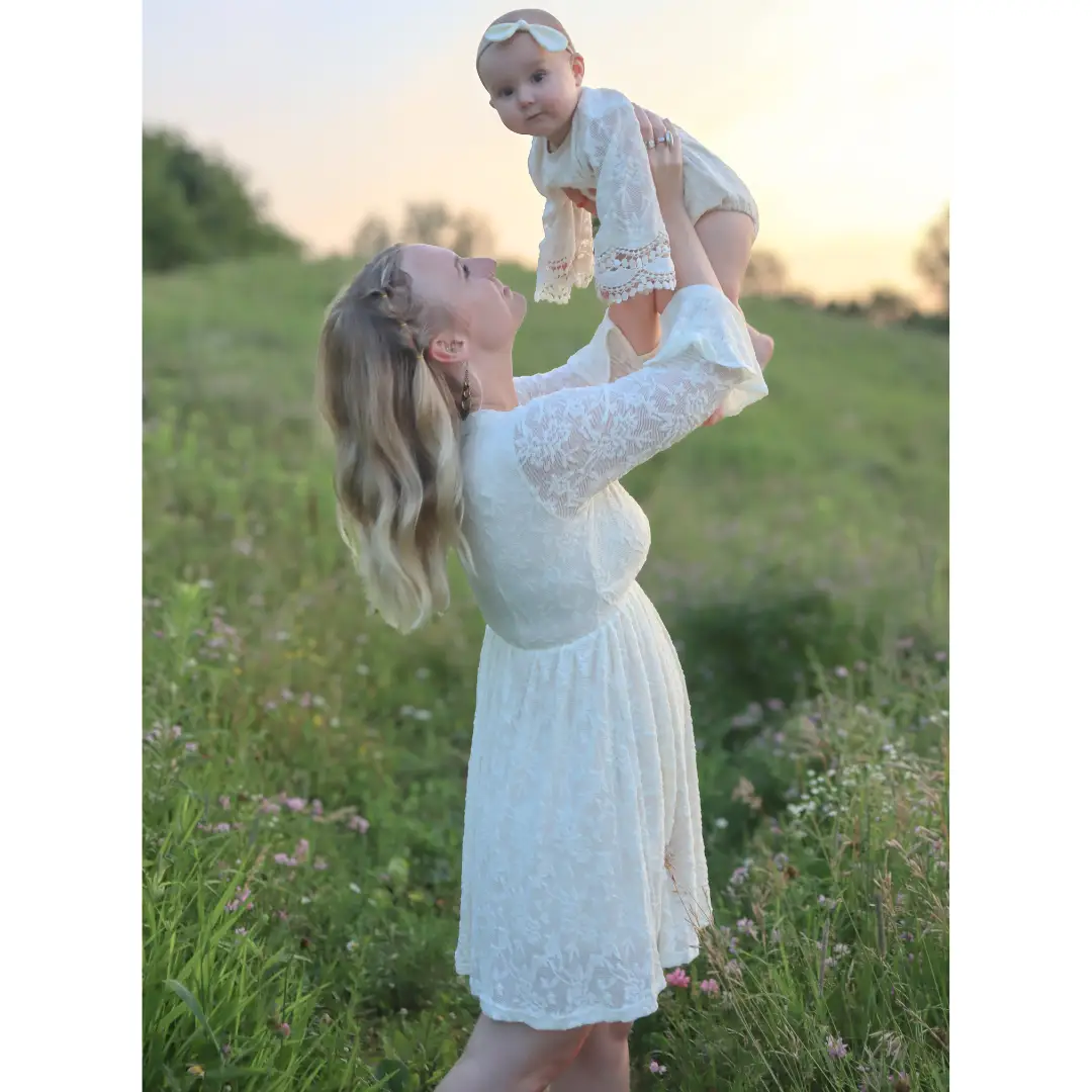 HAHA MAMA Clothing Ivory Lace Mommy & Me Dress - Mommy - Dresses