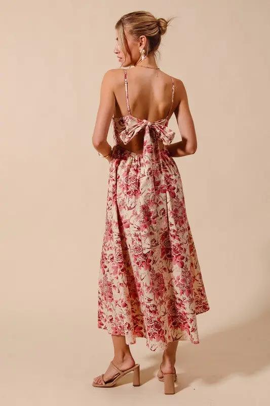 So Me Floral Whispers Bow-Back Maxi Dress by So Me - Dresses Floral Dress with back bow