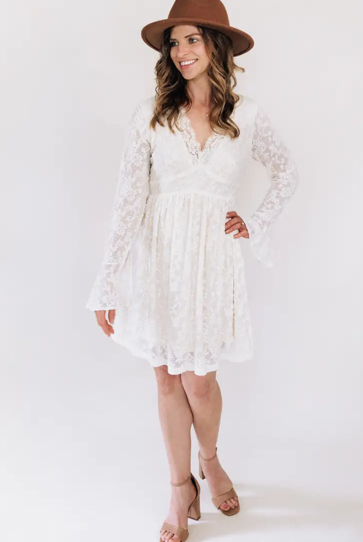 HAHA MAMA Clothing Ivory Lace Mommy & Me Dress - Mommy - Dresses