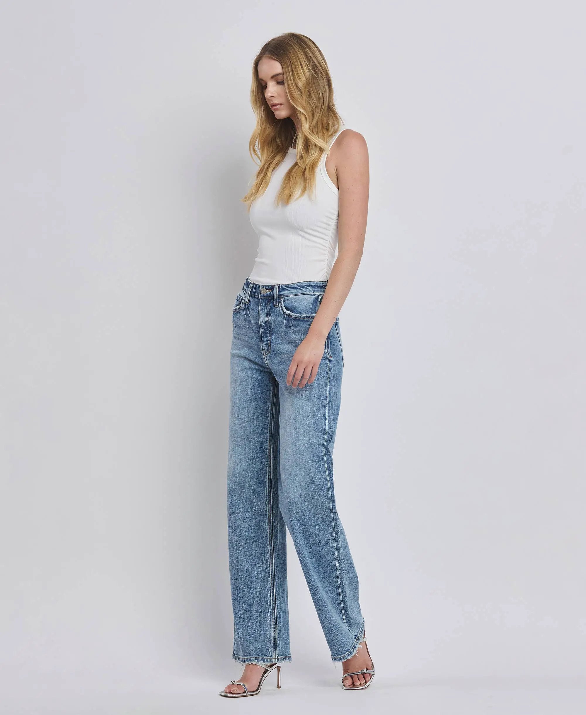 VERVET by FLYING MONKEY VERVET 90'S Super High Rise Wide Leg Jeans - Jeans