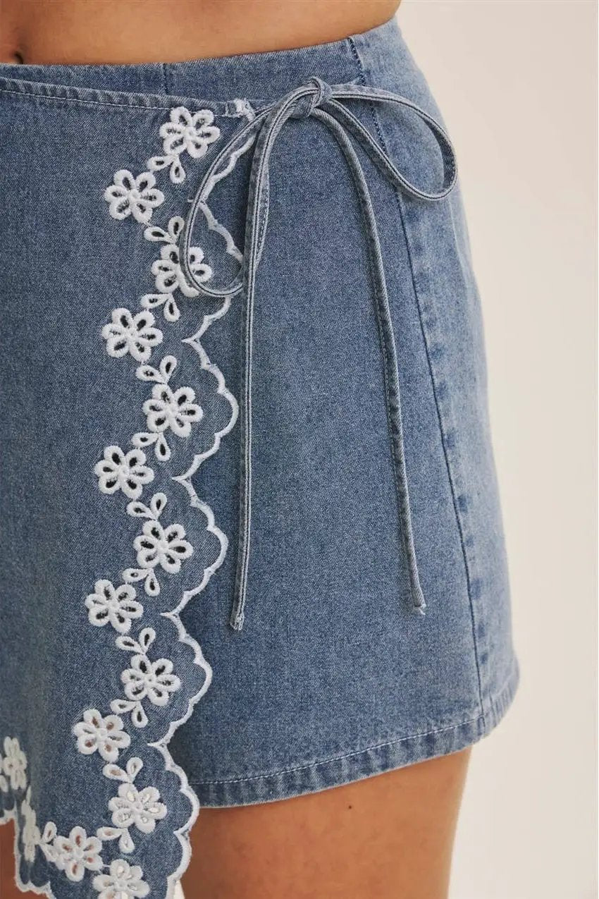 in february The Daisy Lane Denim Skort - Skorts