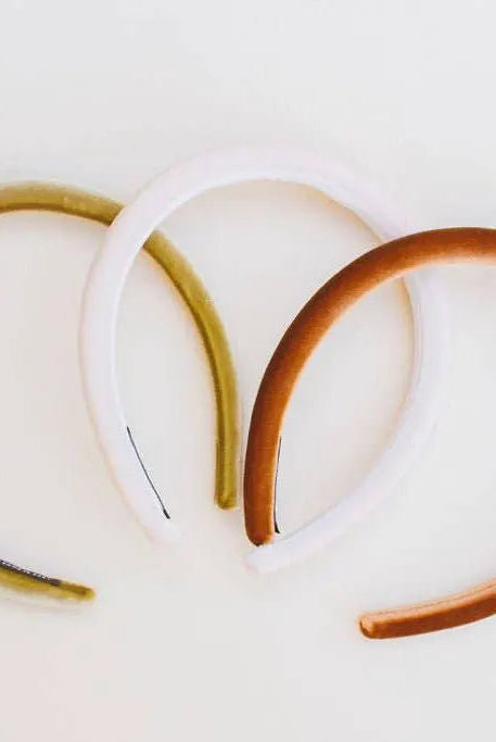 Shop ANDi The Slim Velvet Hard Headband: Toasted Marshmallow - Hair Accessories velvet headband