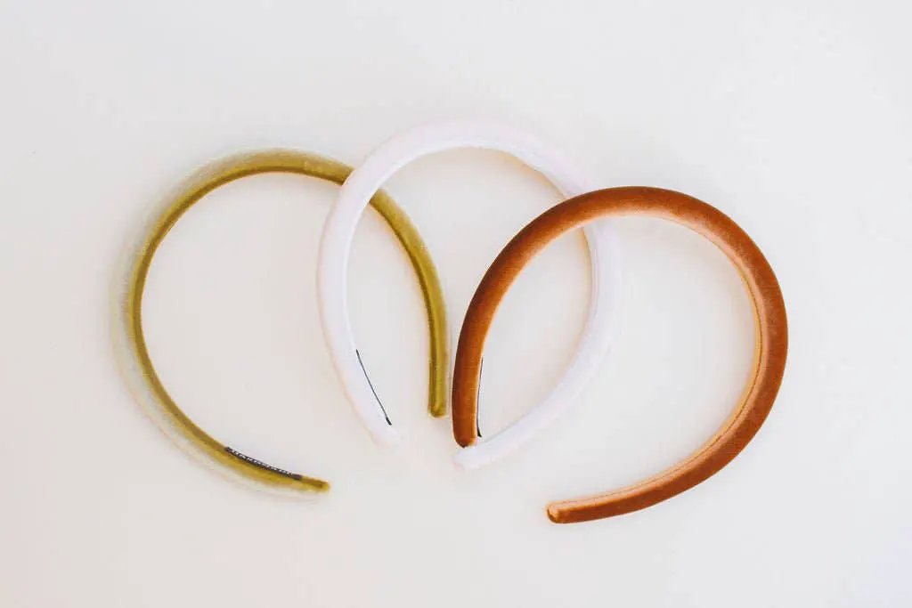 Shop ANDi The Slim Velvet Hard Headband: Toasted Marshmallow - Hair Accessories velvet headband