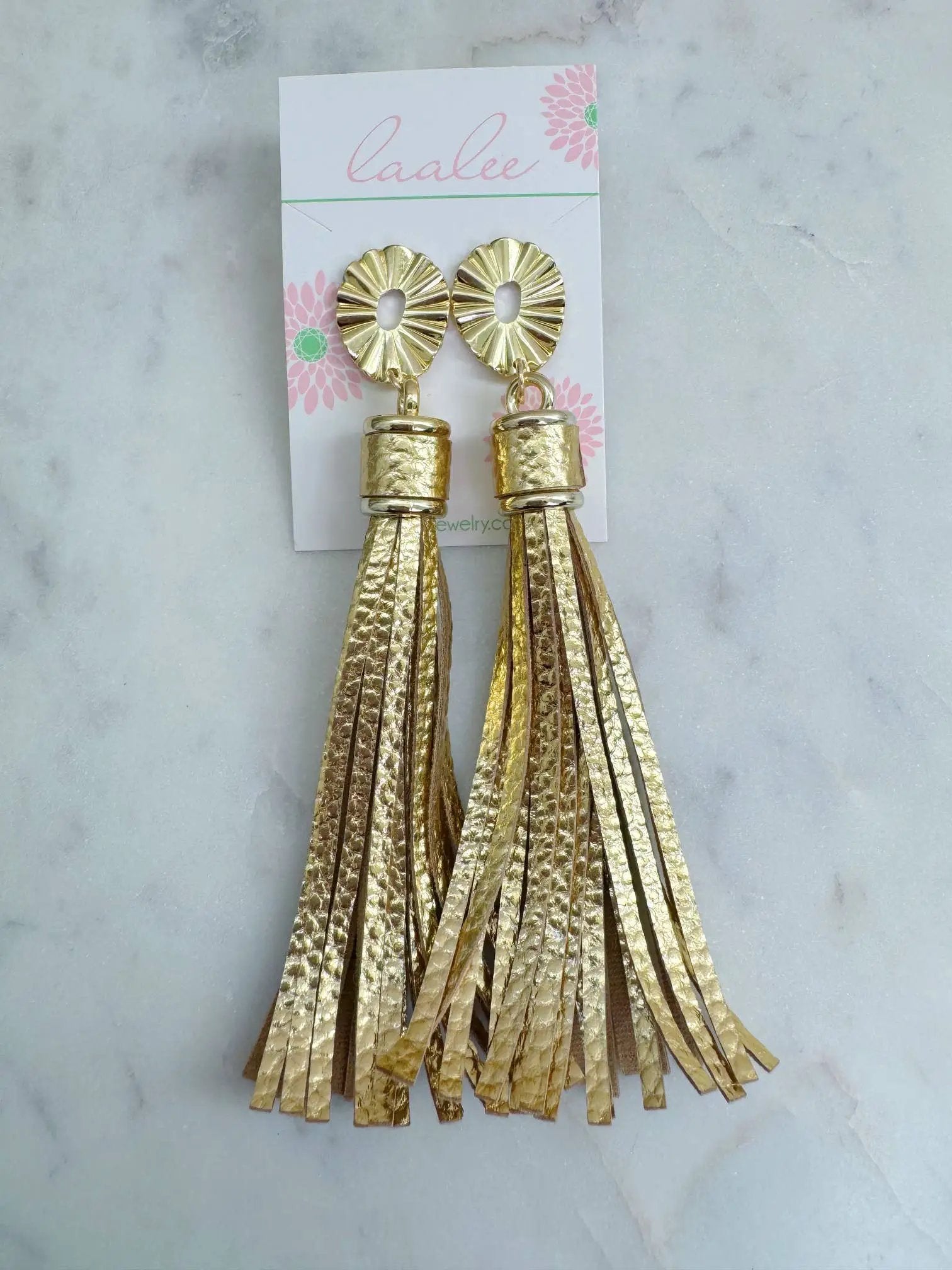 Laalee Jewelry Gold Tassel Statement Earrings - Earrings