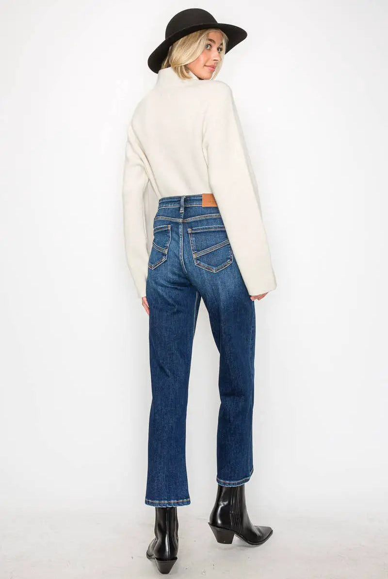 ARTEMIS VINTAGE Artemis Vintage Tummy Control Western Detail High Rise Straight Jean - Jeans