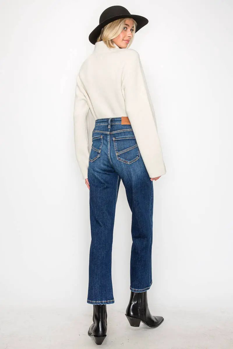 ARTEMIS VINTAGE Artemis Vintage Tummy Control Western Detail High Rise Straight Jean - Jeans