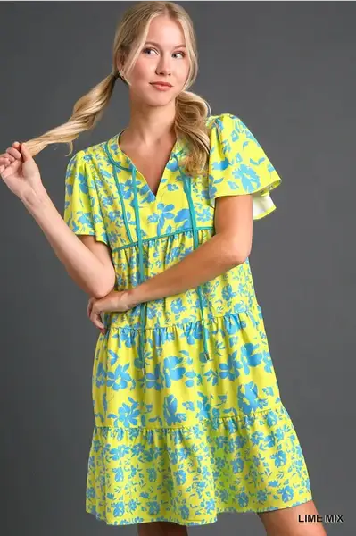 Umgee The Citrus Bloom Babydoll Dress - Dresses