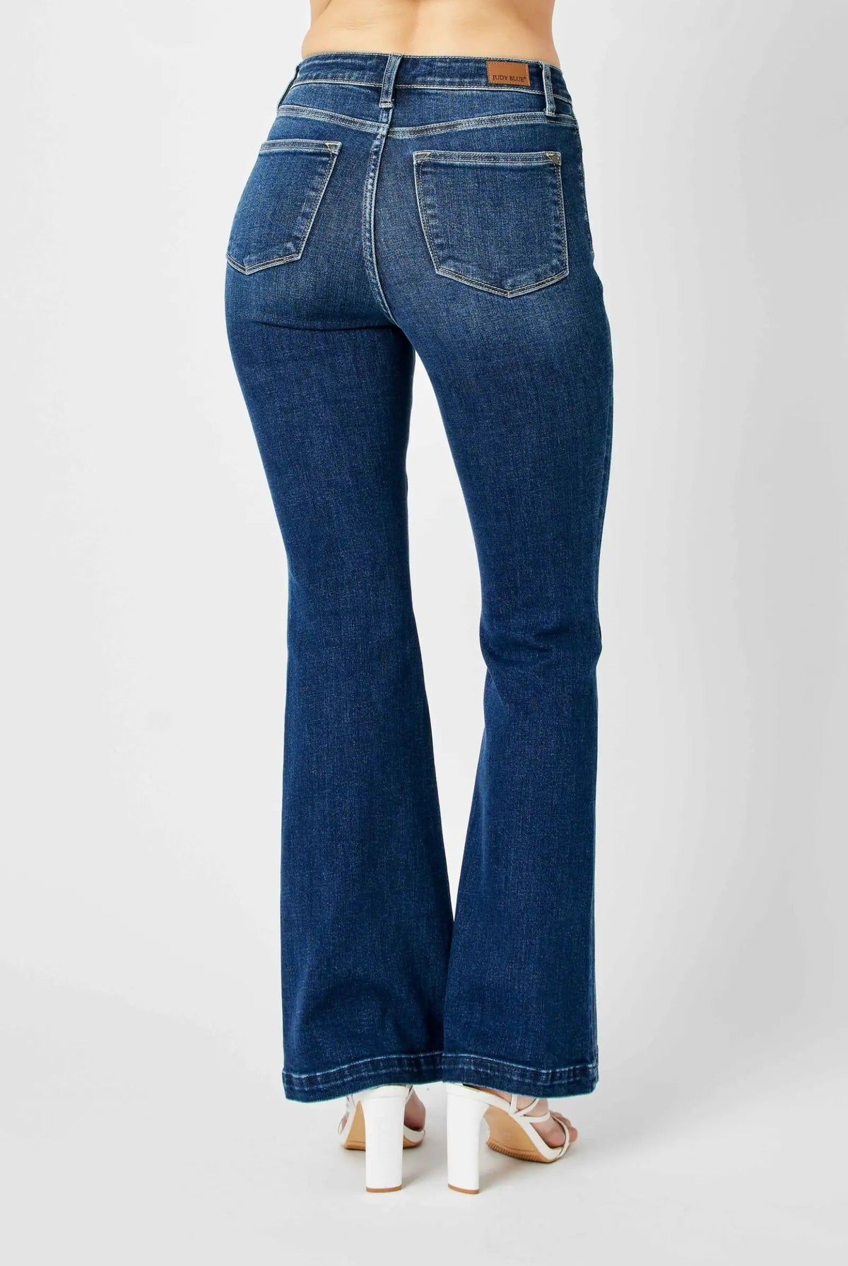 Judy Blue Judy Blue High Waist Angled Side Seam Detail Flare Denim Jeans - Jeans Judy Blue high waist angled side deam flare jeans