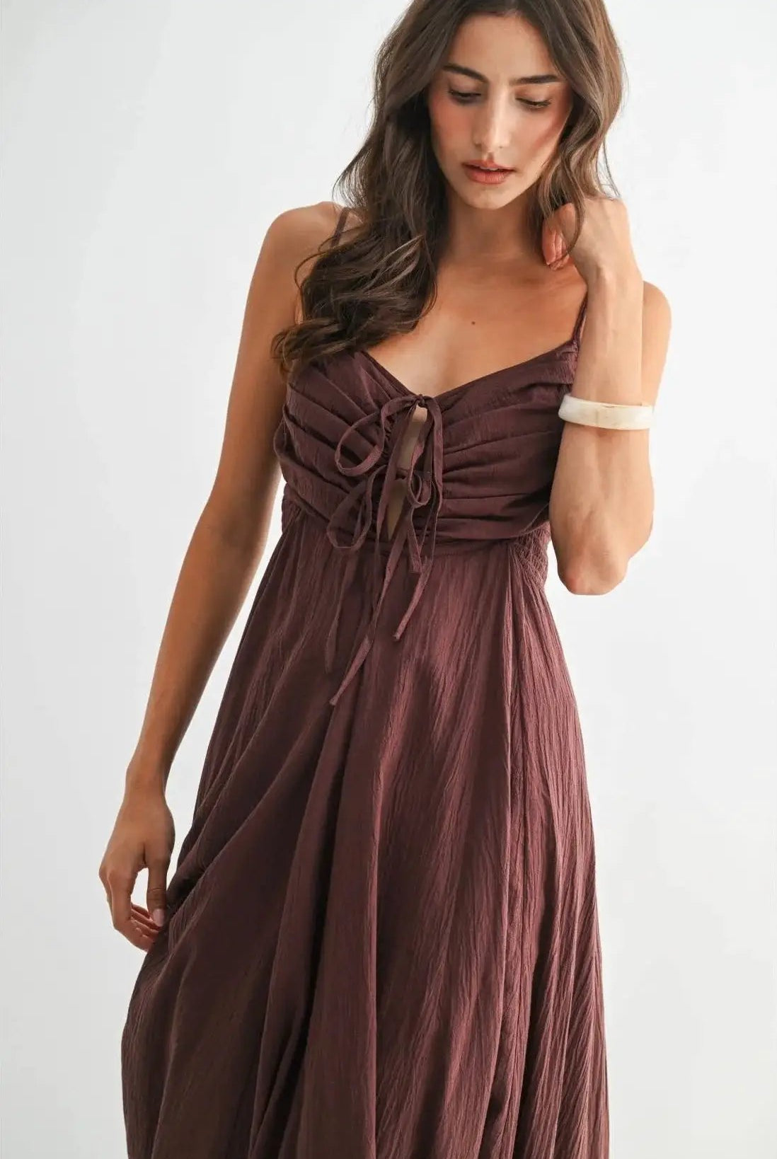 Camellia The Bordeaux Grace Ruched Maxi Dress - Dresses