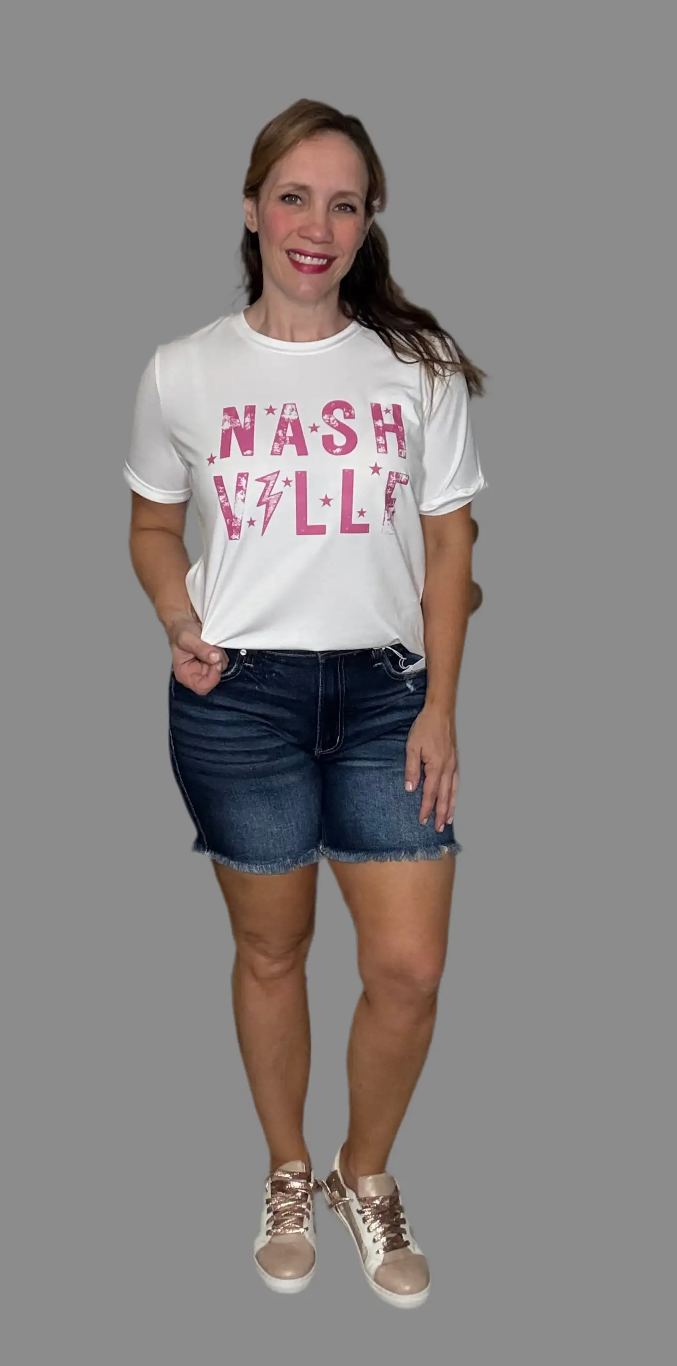 Grateful Threads Boutique White Nashville Graphic Crewneck Tee - T-Shirts White Nashville Star Graphic Crewneck T Shirt