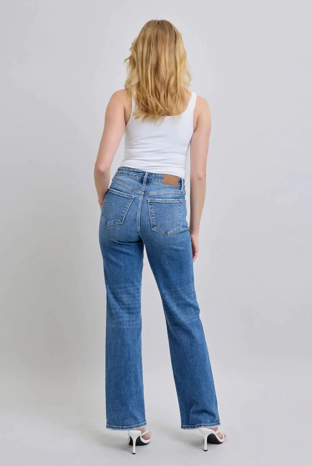 Judy Blue Judy Blue High Waisted V Front Vintage Wash 90's Straight Leg Denim Jeans - Jeans Judy Blue High Waisted V Front Vintage Wash 90's Straight Leg Denim Jeans