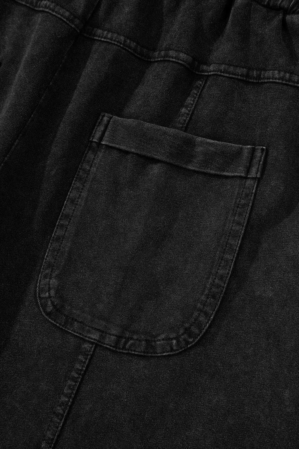 Grateful Threads Boutique Black Mineral Wash Exposed Seam Wide Leg Cargo Pants - Trousers Black Mineral Wash Exposed Seam Wide Leg Cargo Pants