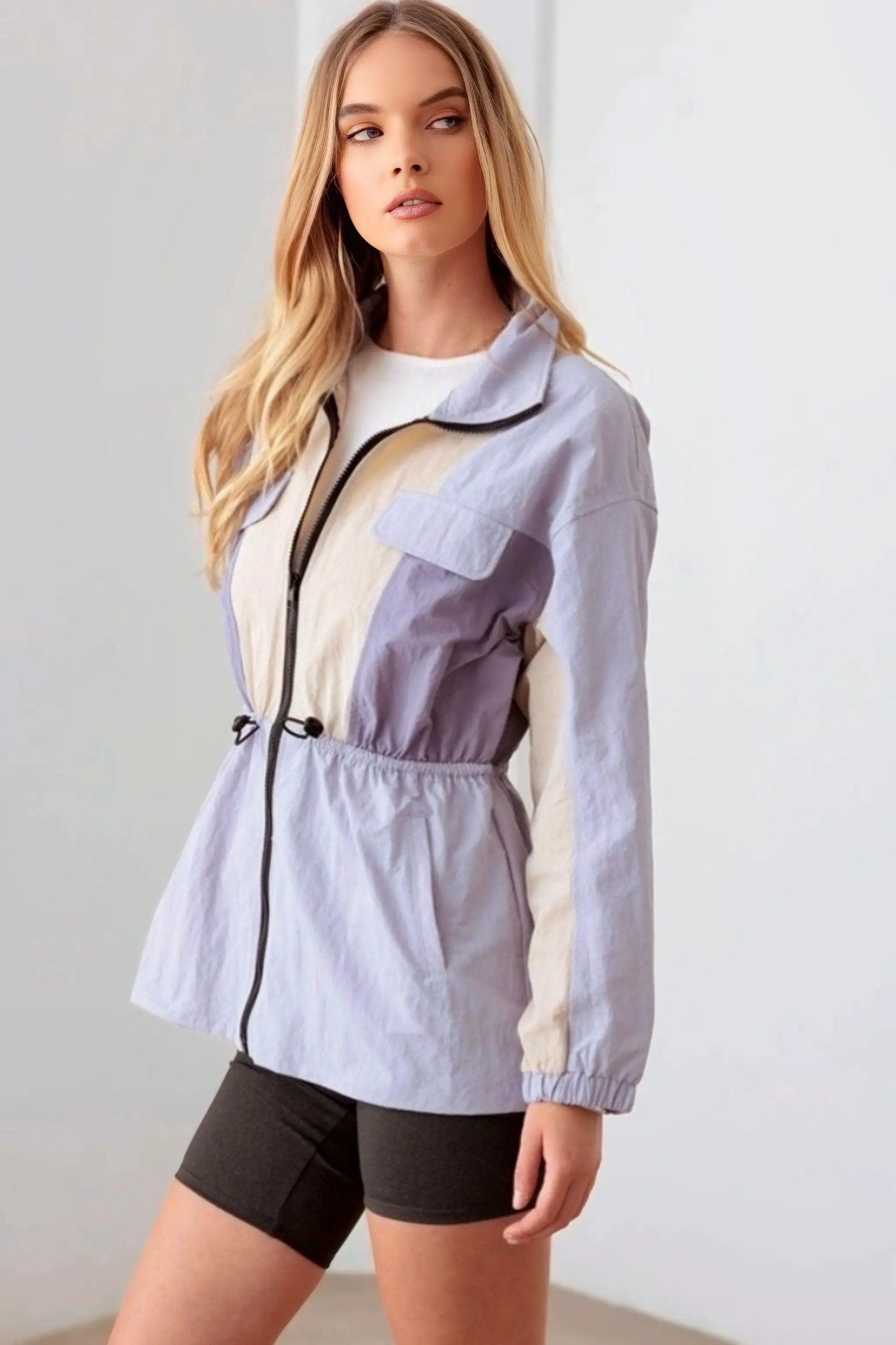 Le Lis LE LIS Lavender Breeze Color Block Windbreaker - Jackets