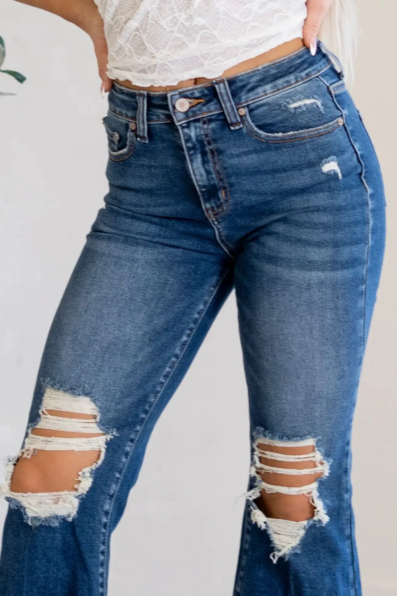 Zenana The Weekend Rebel Kick Flare Jeans - Jeans