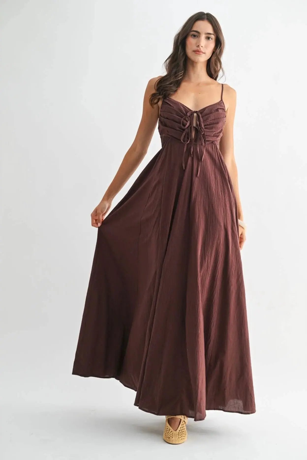 Camellia The Bordeaux Grace Ruched Maxi Dress - Dresses