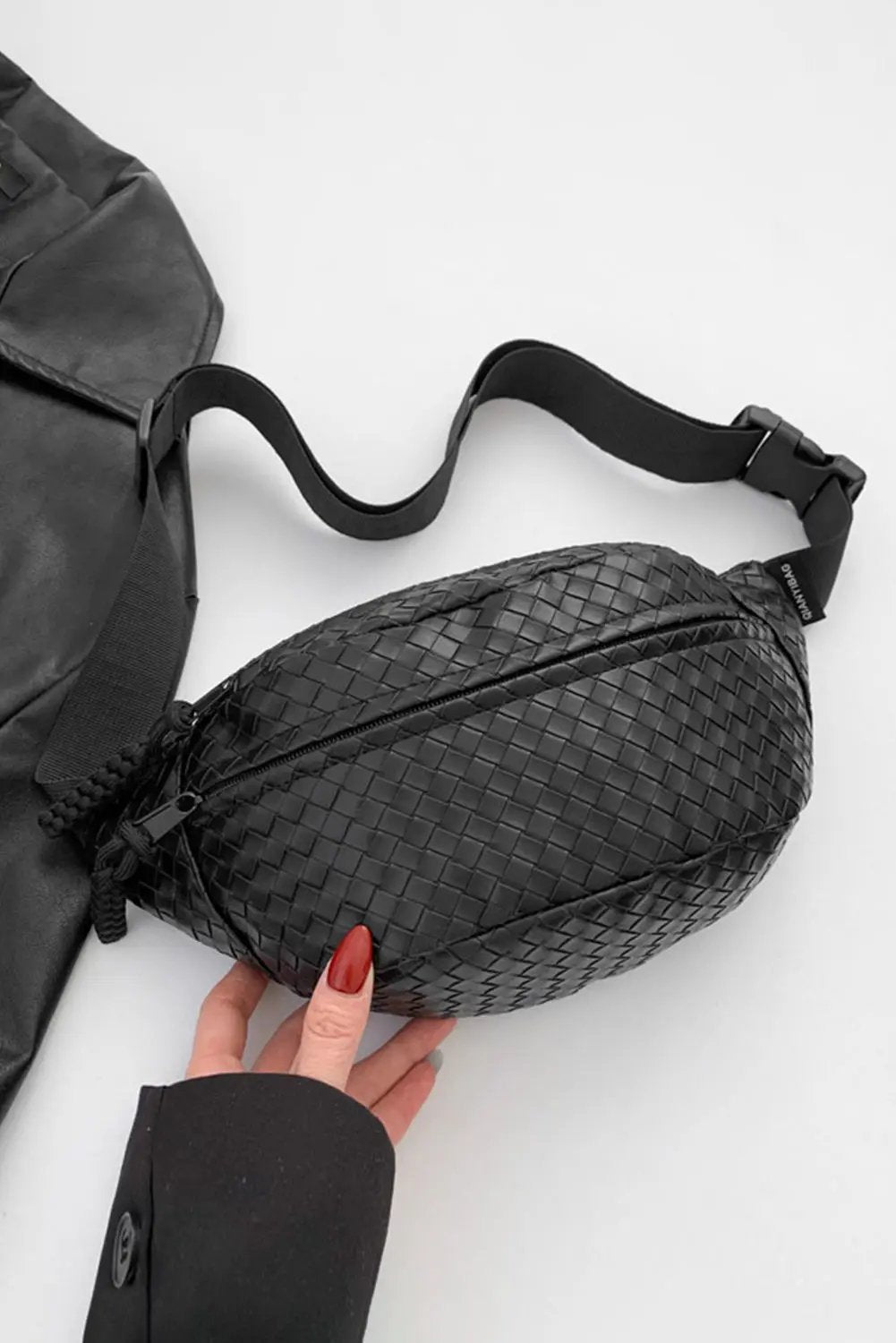 Grateful Threads Boutique Black Woven Style Leather Crossbody Bag - Handbags, Wallets & Cases