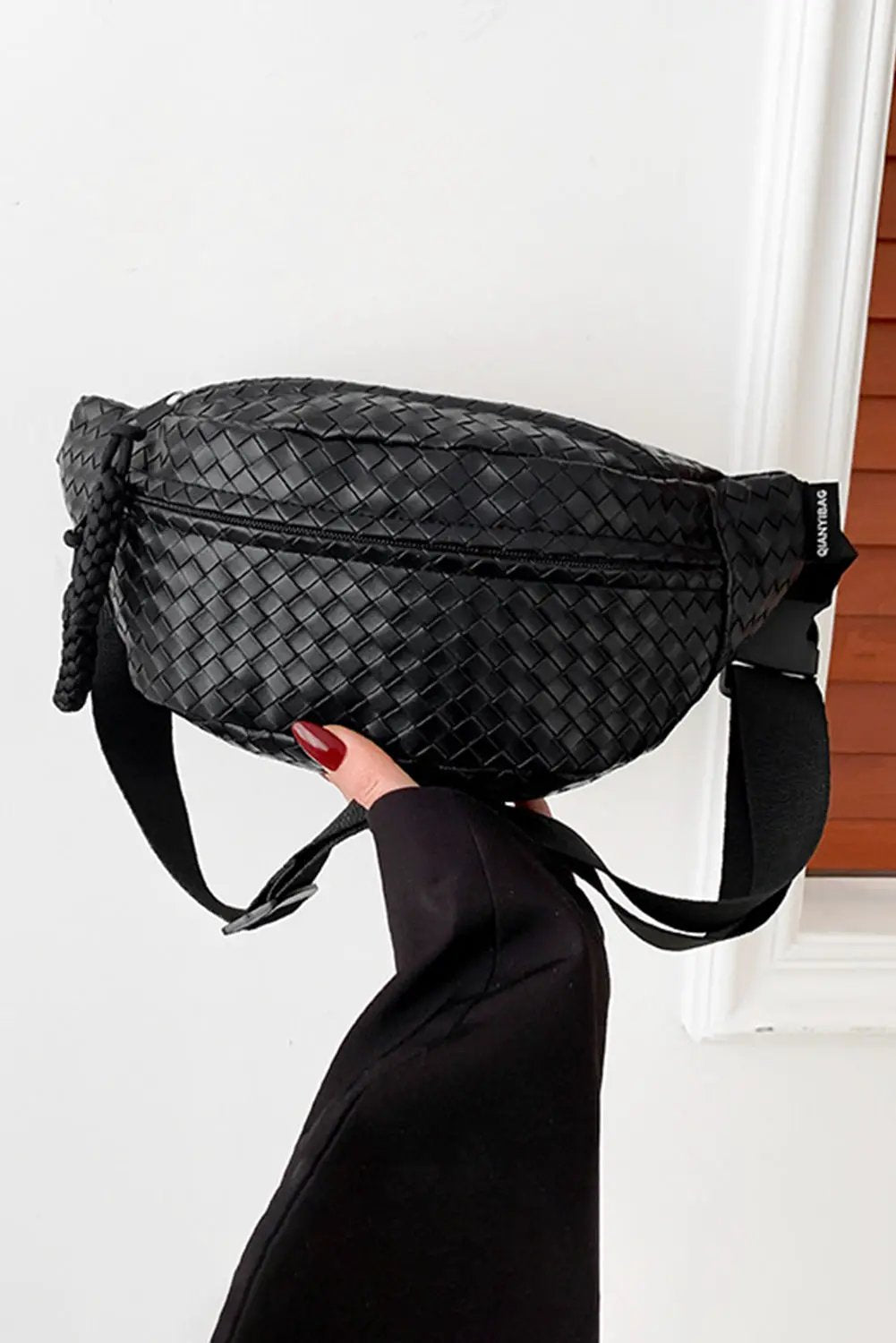 Grateful Threads Boutique Black Woven Style Leather Crossbody Bag - Handbags, Wallets & Cases