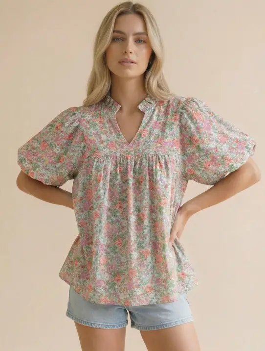 Haptics The Magnolia Garden Blouse - Blouses