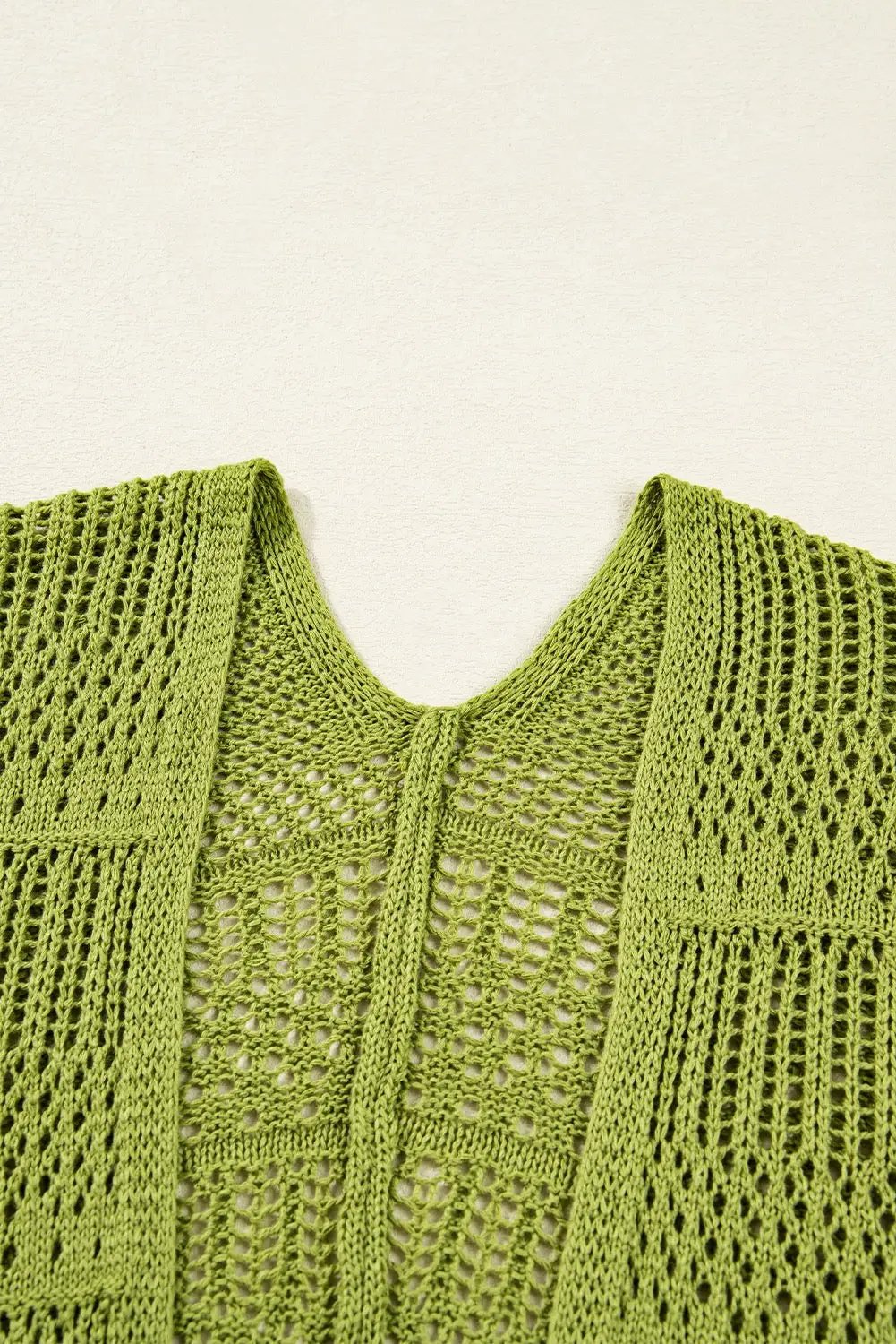 Grateful Threads Boutique Olive Breeze Oversize Crochet Knit Open Cardigan – Lightweight Layering Sweater - Cardigans Spinach Green Oversize Crochet Knit Open Cardigan