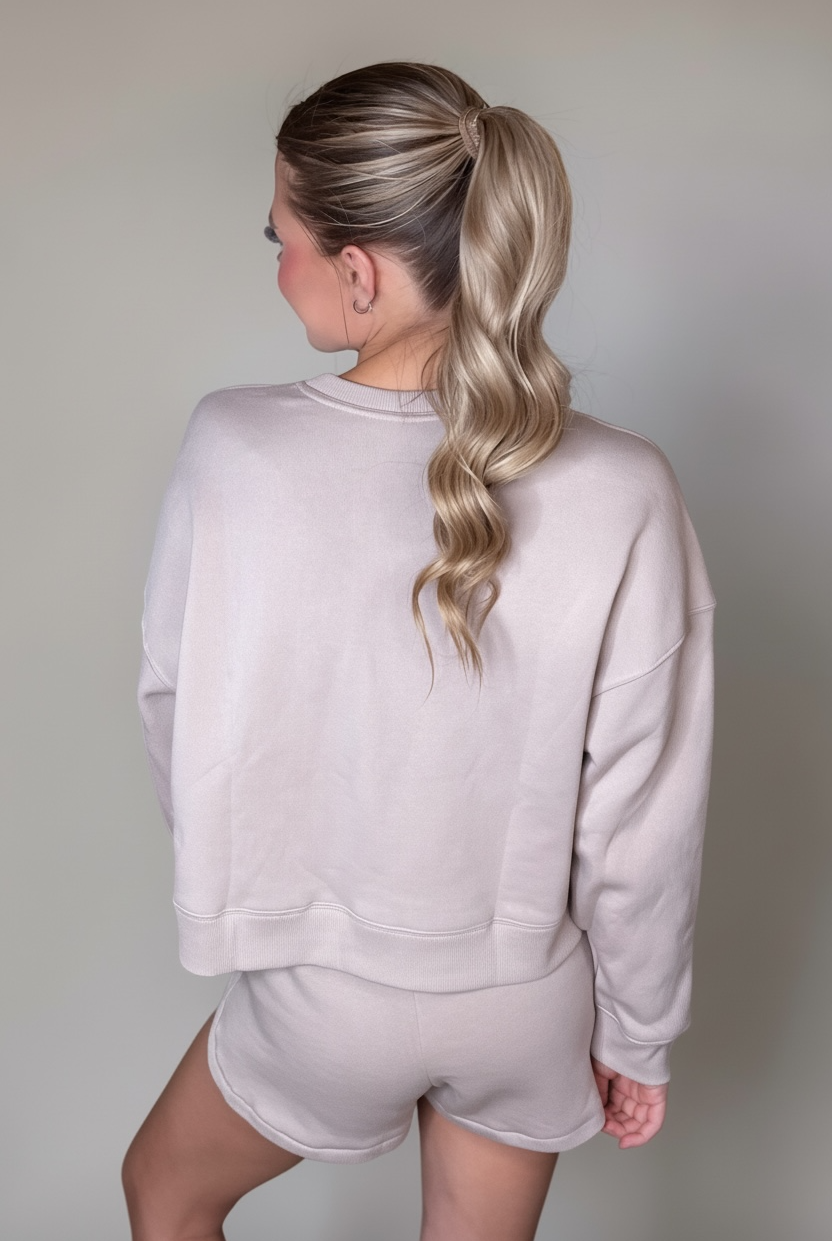 Zenana The Cloud Nine Fleece Lounge Set by Zenana - Outfit Sets Zenana Fleece Long Sleeve Sweatshirts & Shorts Set
