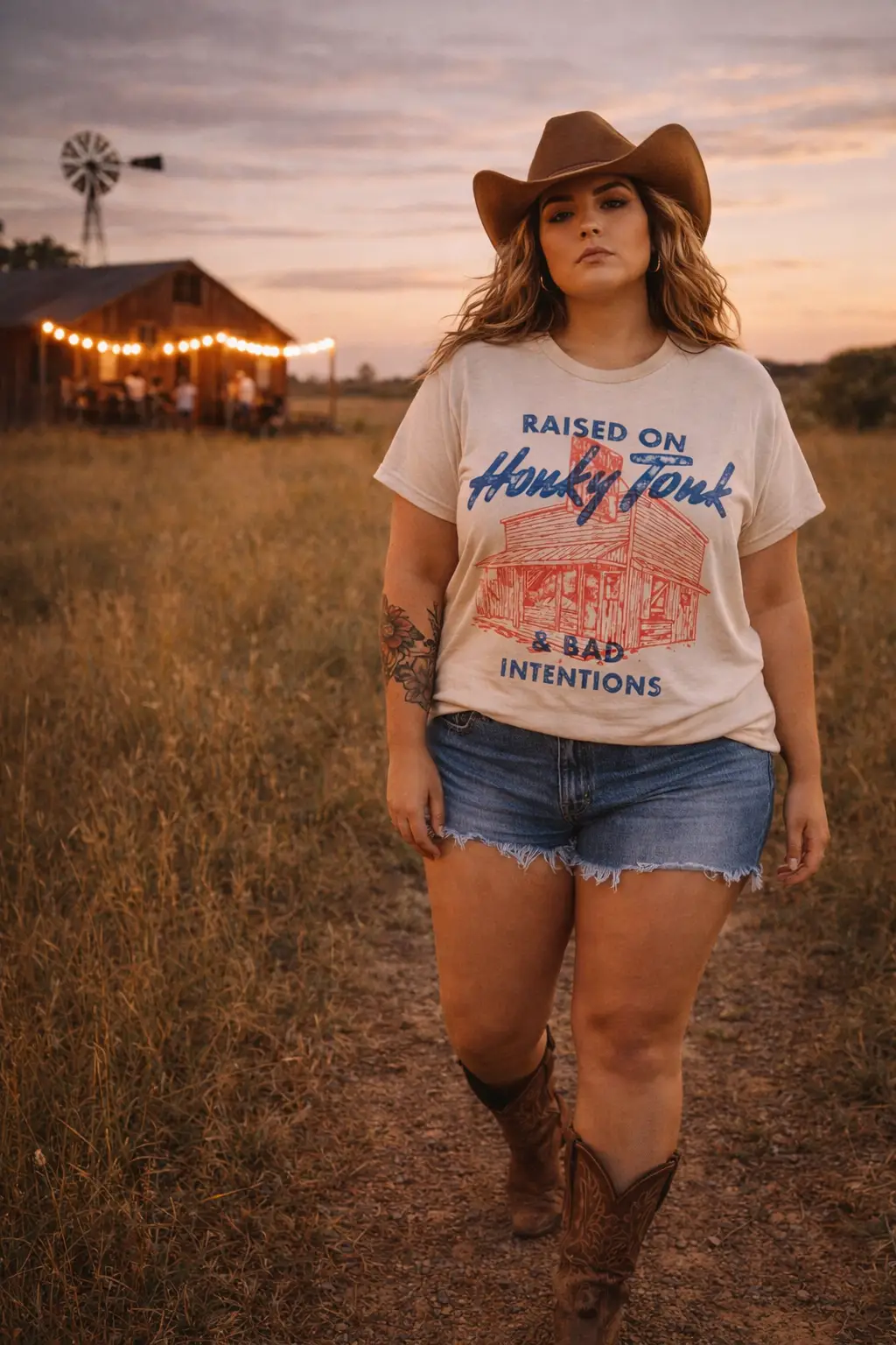 Willow Poppy Raised Wild Honky Tonk Tee - T-Shirts