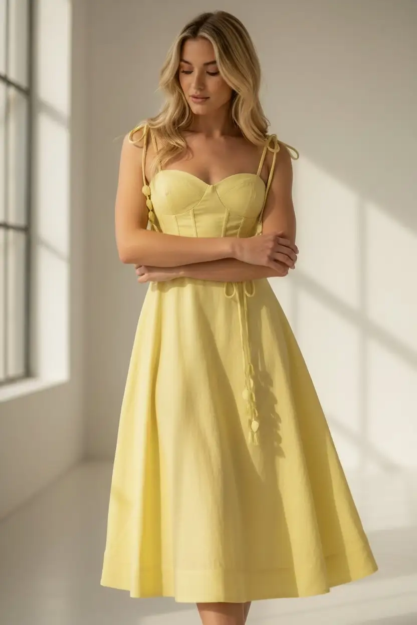 Endless Blu The Butter Bloom Tie-Strap Dress - Dresses
