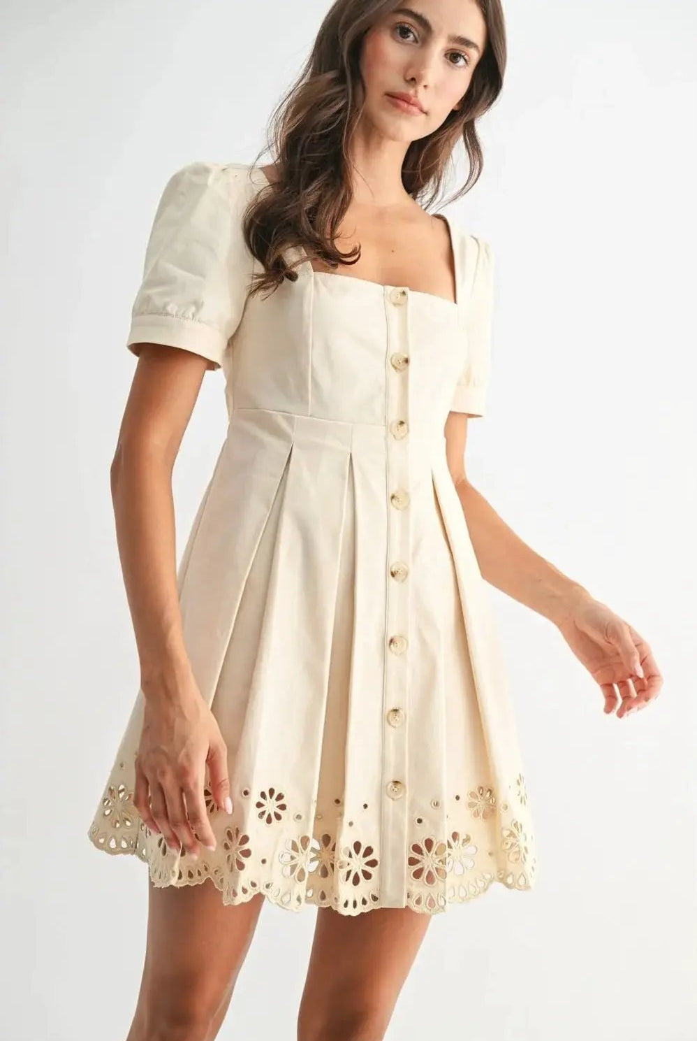 Camellia The Keepsake Eyelet Button-Front Mini Dress - Dresses