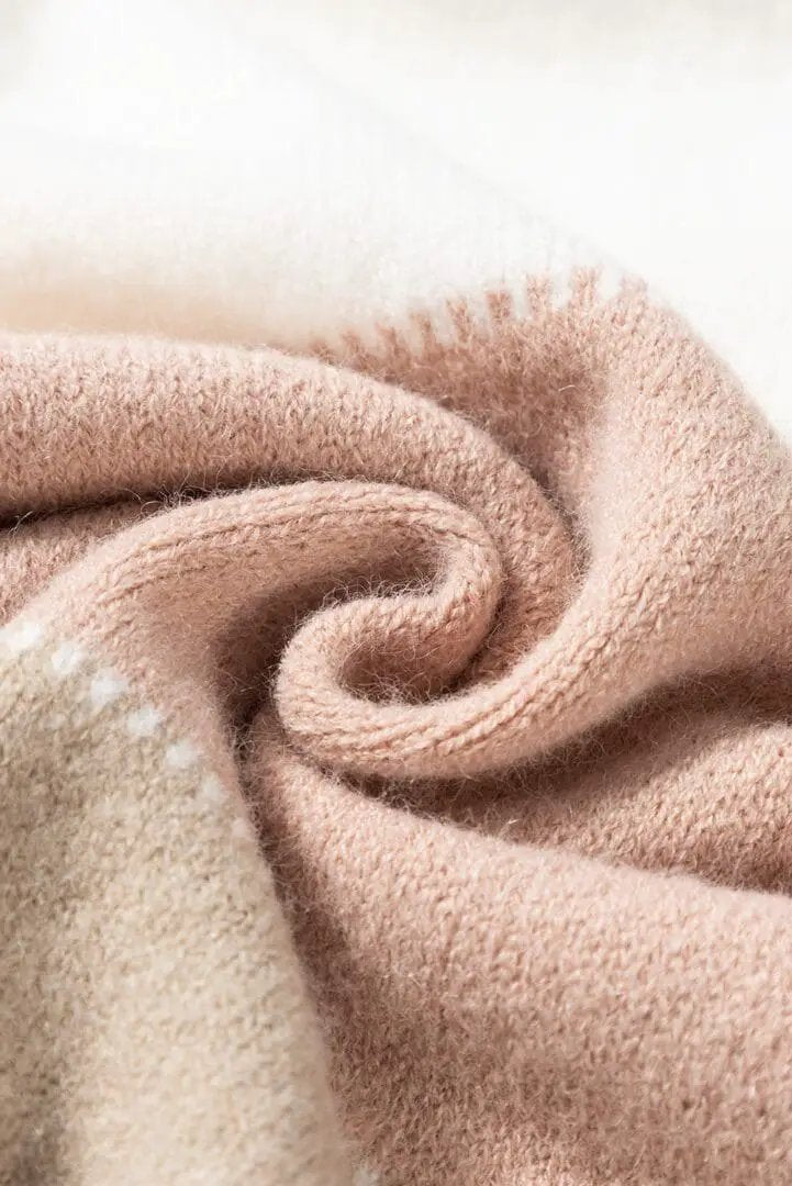 Grateful Threads Boutique Dusty Pink Color Block Ballon Sleeve Sweater - Sweaters