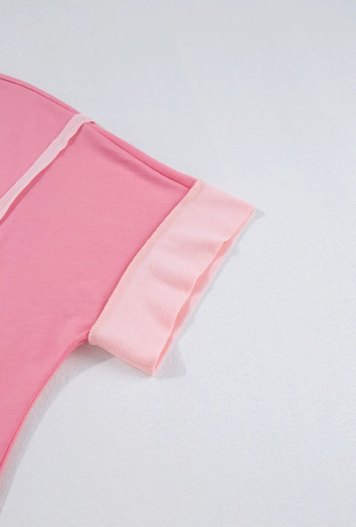 Grateful Threads Boutique Peach Blossom Half Sleeve Raw Seam High Low Side Split Top - Clothing Tops Peach Blossom Half Sleeve Raw Seam High Low Side Split