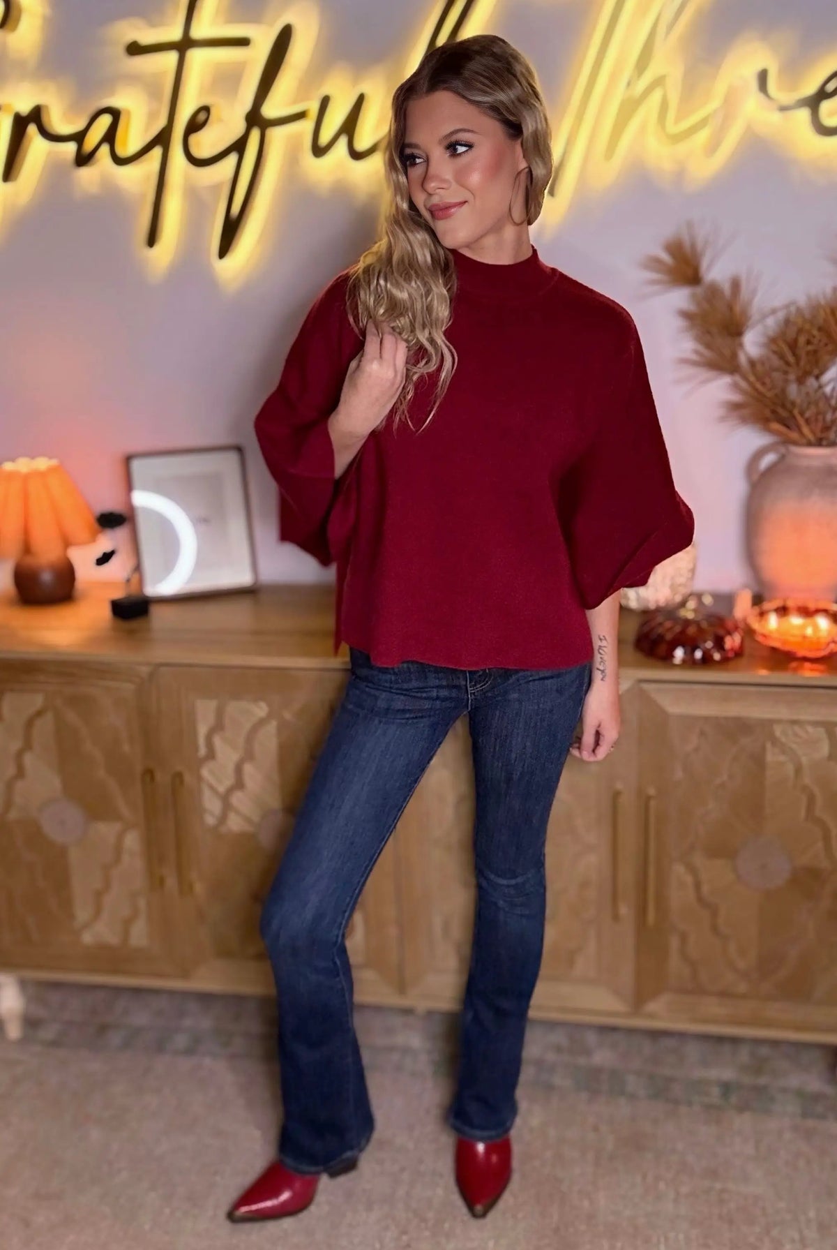 Zenana Viscose Bell Sleeve Sweater - Sweaters Viscose Bell Sleeve Sweater