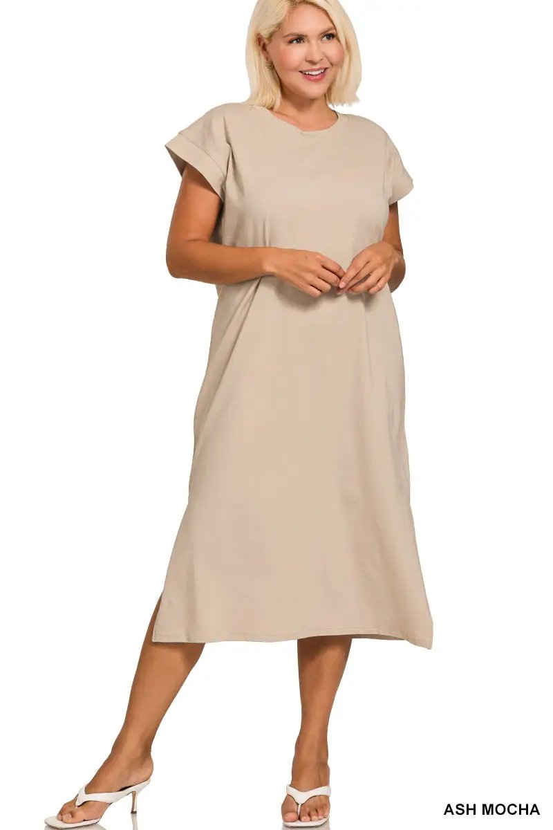 Zenana The Zenana Everyday Effortless Plus Size Midi Dress - Dresses