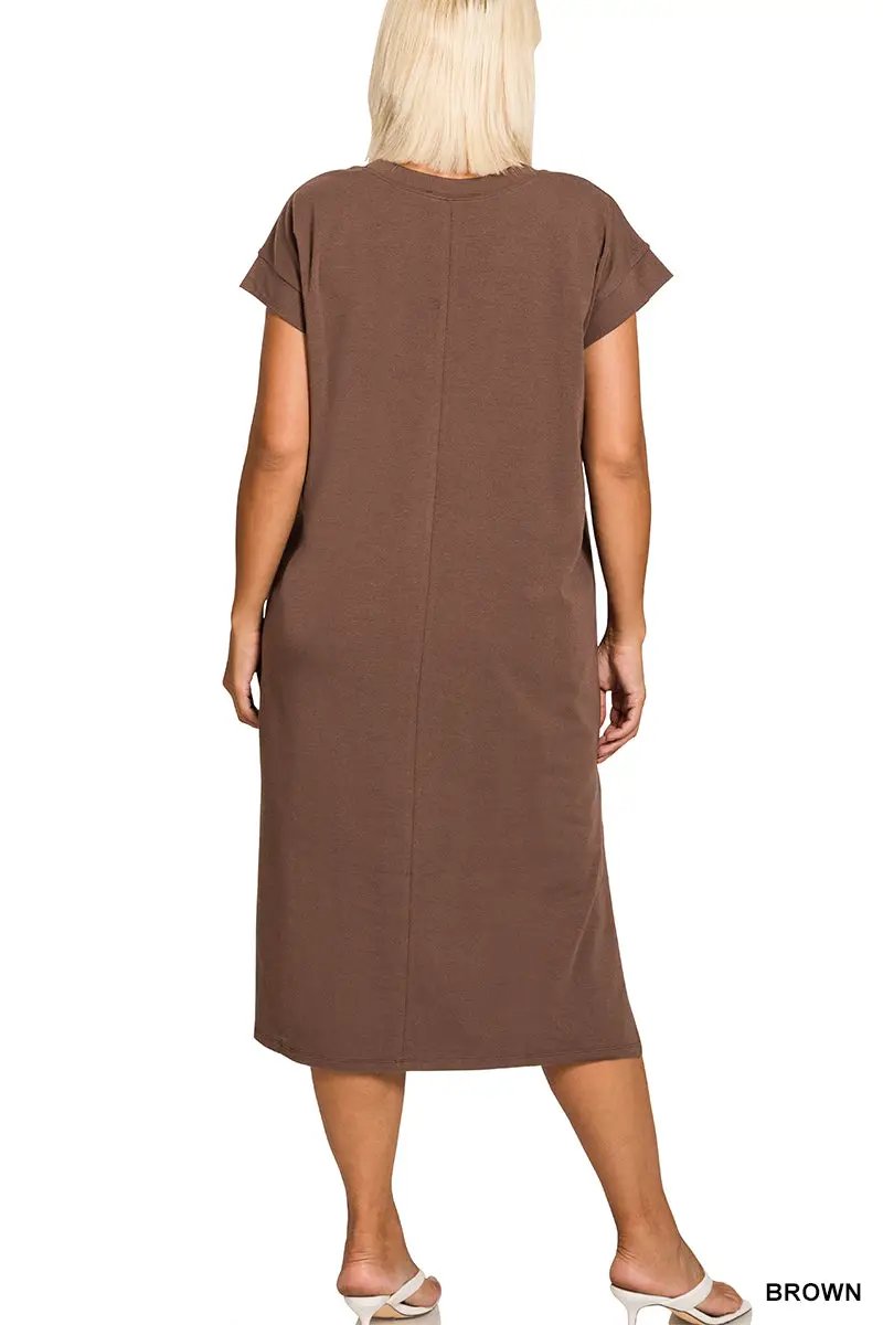 Zenana The Zenana Everyday Effortless Plus Size Midi Dress - Dresses