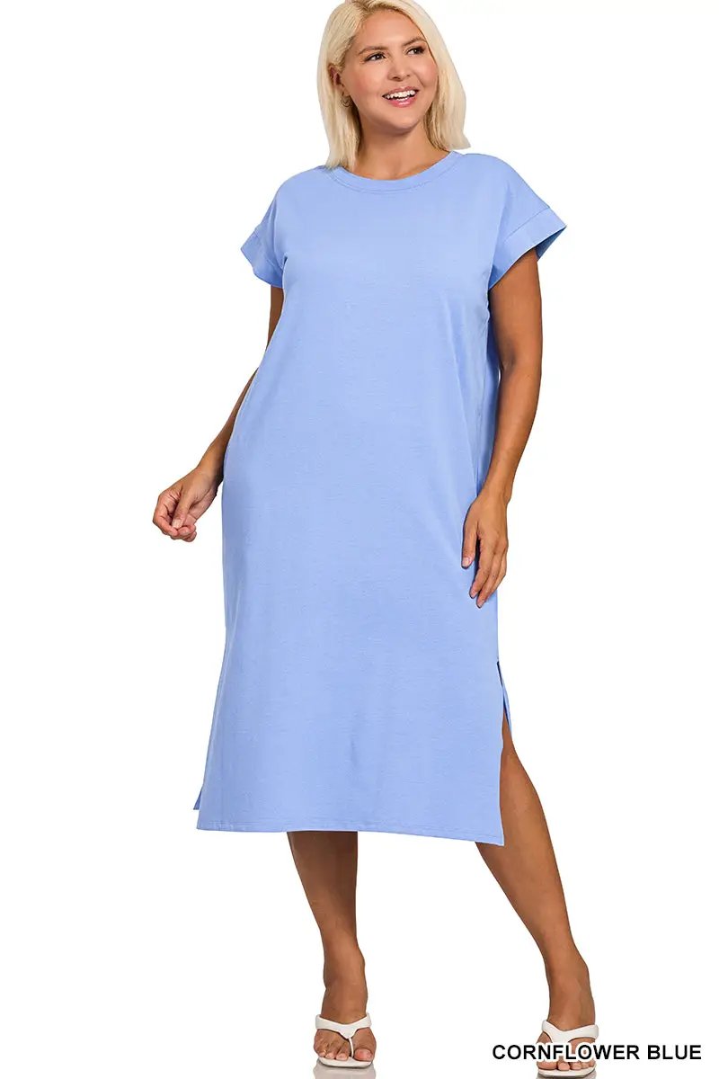 Zenana The Zenana Everyday Effortless Plus Size Midi Dress - Dresses