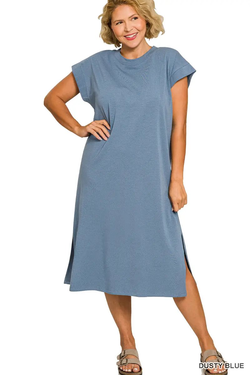 Zenana The Zenana Everyday Effortless Plus Size Midi Dress - Dresses