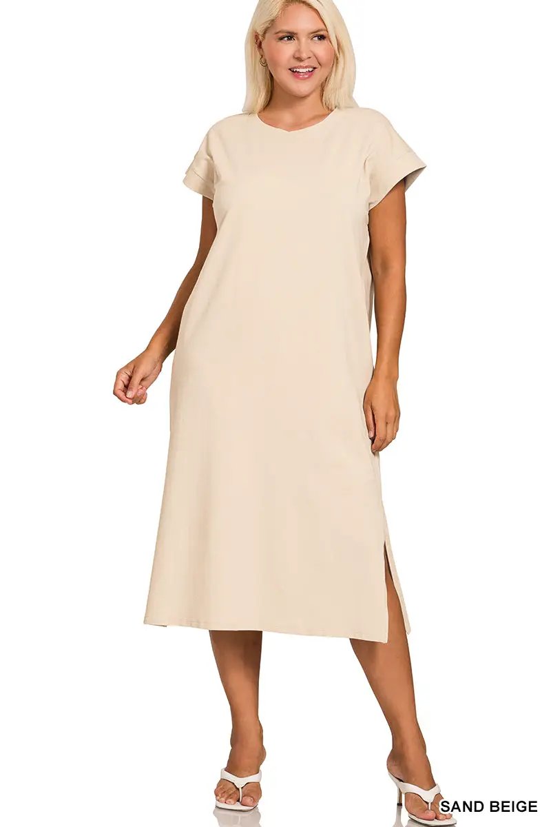 Zenana The Zenana Everyday Effortless Plus Size Midi Dress - Dresses