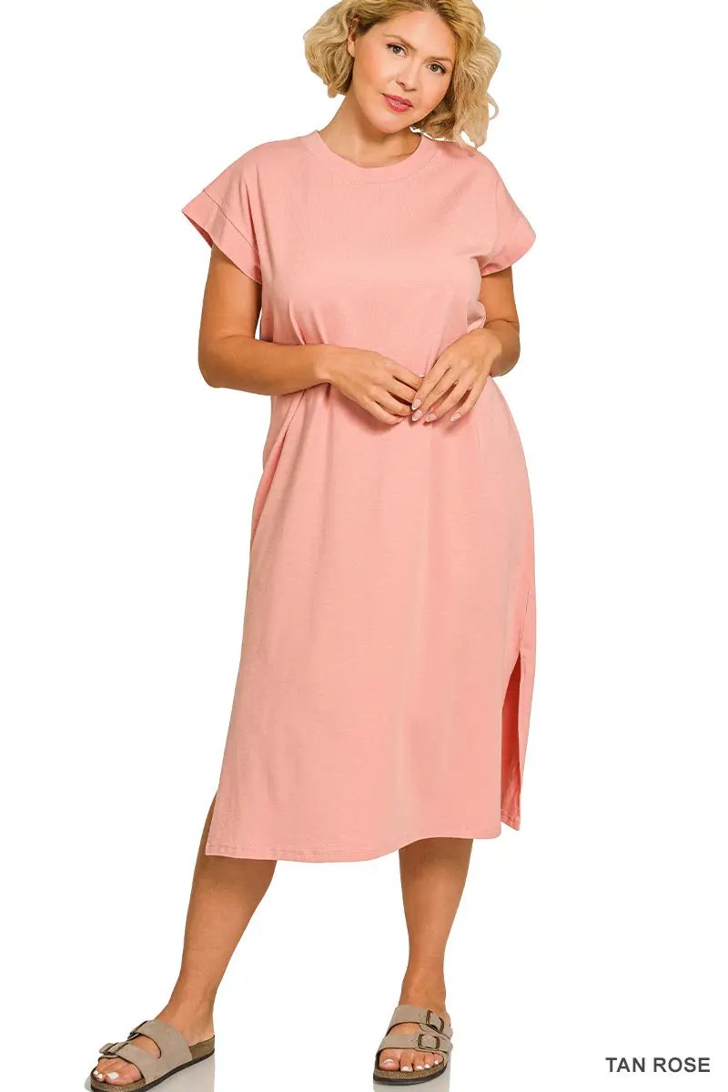 Zenana The Zenana Everyday Effortless Plus Size Midi Dress - Dresses