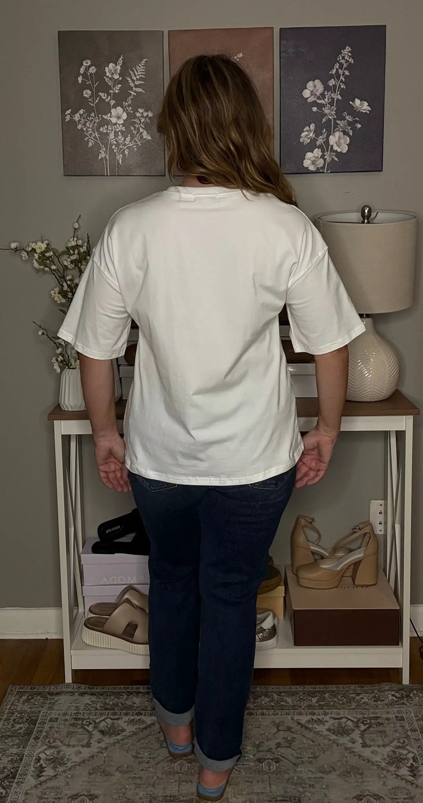 Grateful Threads Boutique White Flag Bow Graphic Crewneck Tee - T-Shirts White Flag Bow Graphic Crewneck Tee