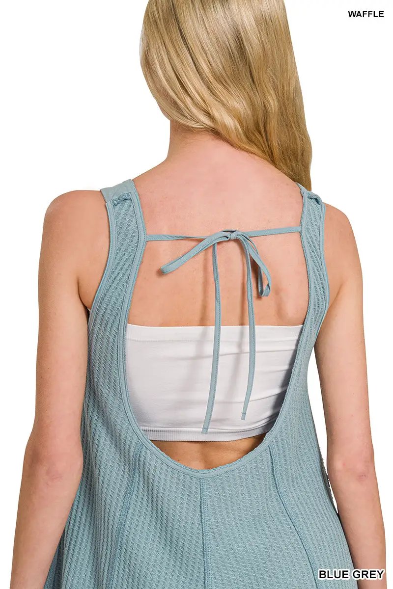 Zenana Zenana Knit Waffle Wide Leg Overalls - One-Pieces Zenana Knit Waffle Wide Leg Overalls