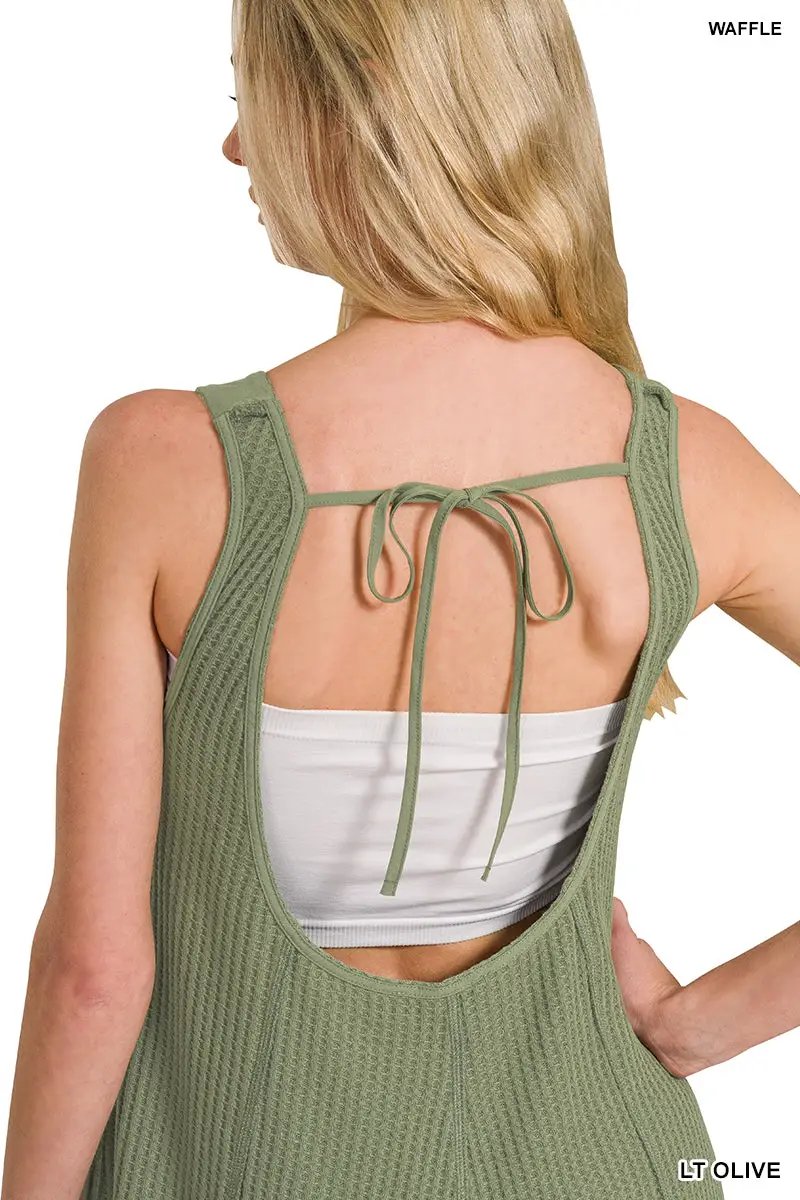 Zenana Zenana Knit Waffle Wide Leg Overalls - One-Pieces Zenana Knit Waffle Wide Leg Overalls