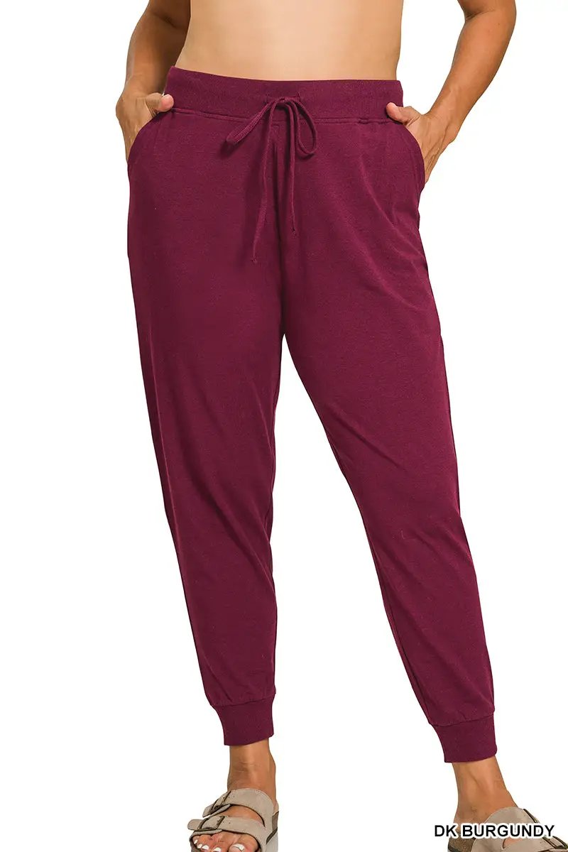 Zenana The Zenana Everyday Essential Plus Size Cotton Joggers - Joggers