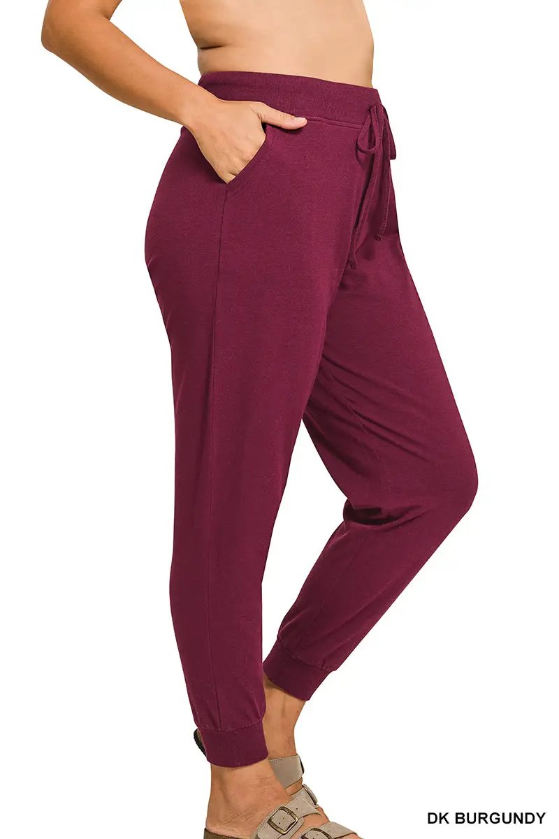 Zenana The Zenana Everyday Essential Plus Size Cotton Joggers - Joggers