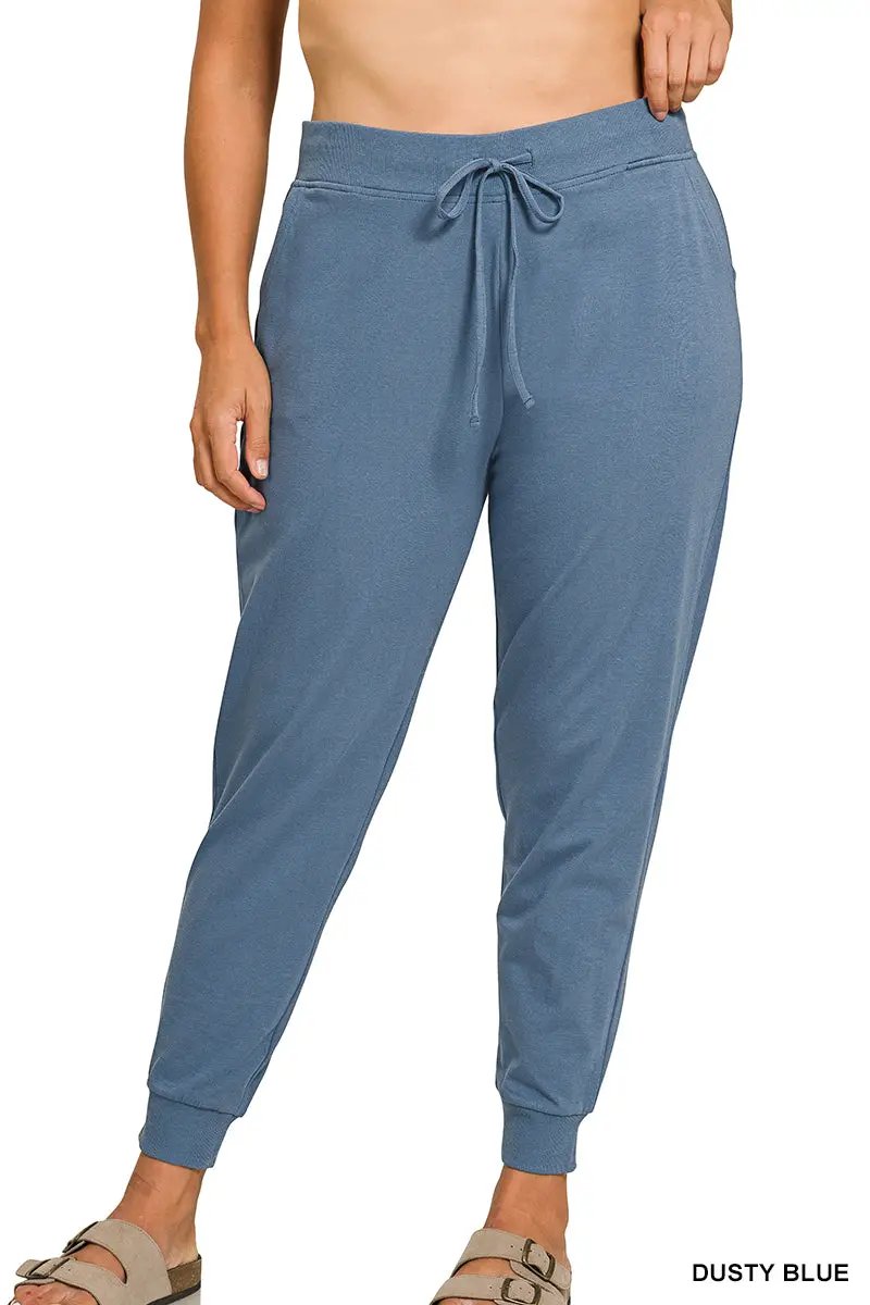 Zenana The Zenana Everyday Essential Plus Size Cotton Joggers - Joggers