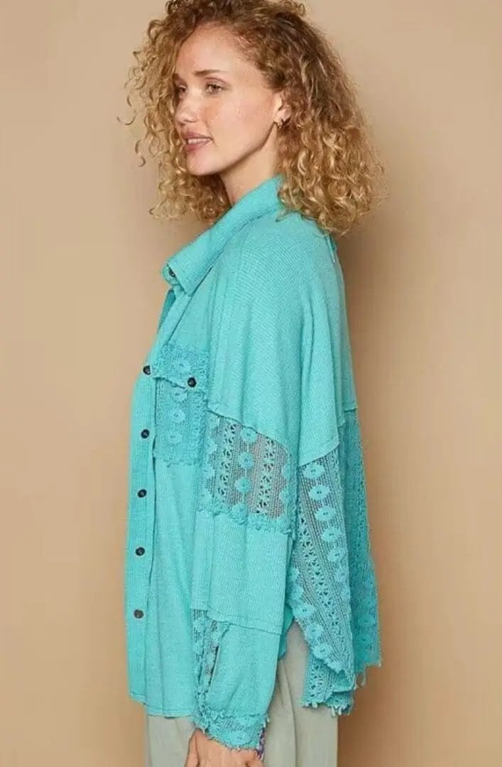 POL Crochet Slub Shirt - Shirts