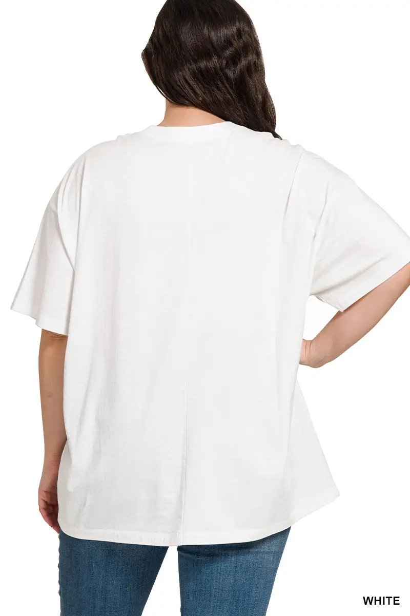 Zenana Zenana Plus Cotton Loose Fit Short Sleeve Top - T-Shirts Zenana Plus Cotton Loose Fit Short Sleeve Top
