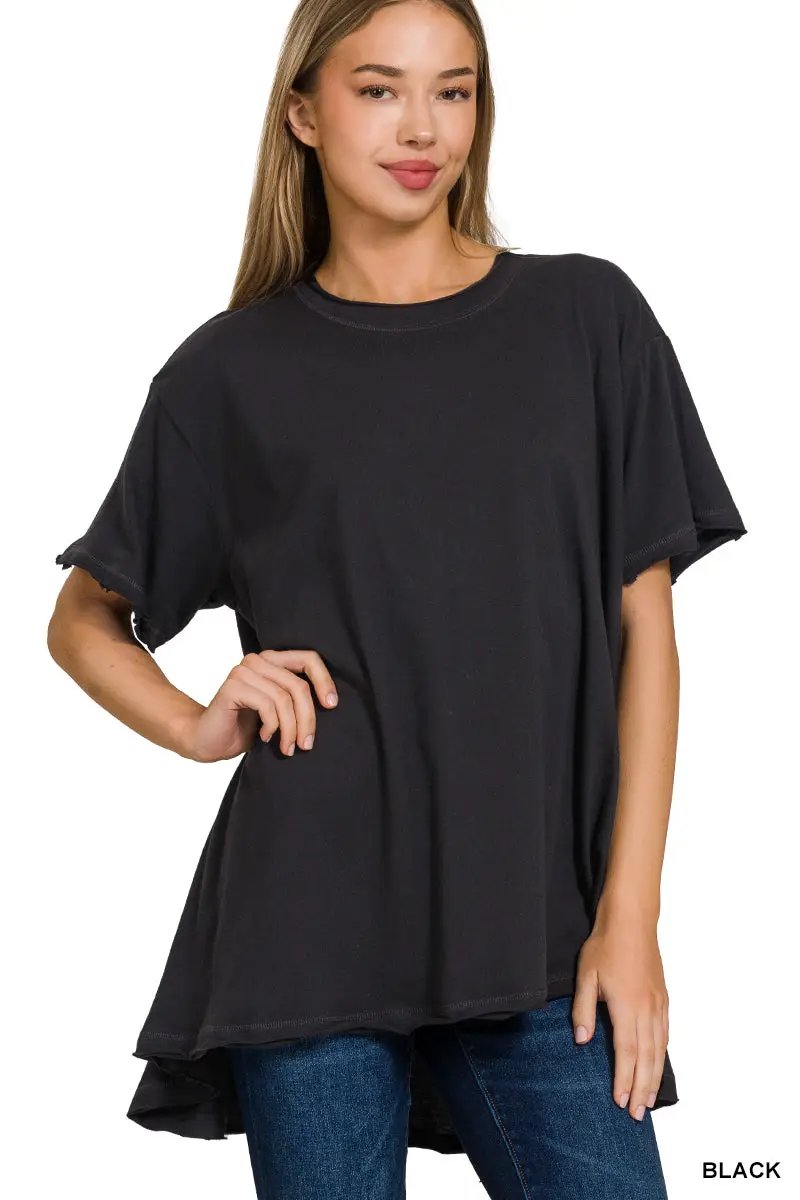 Zenana Zenana Plus Cotton Loose Fit Short Sleeve Top - T-Shirts Zenana Plus Cotton Loose Fit Short Sleeve Top