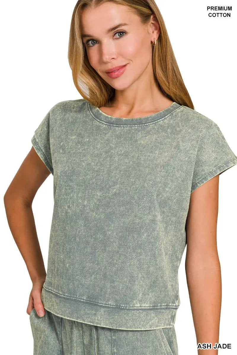 Zenana Zenana Premium Cotton Washed Sleeveless Top & Shorts Set - Outfit Sets Zenana Premium Cotton Washed Sleeveless Top & Shorts Set
