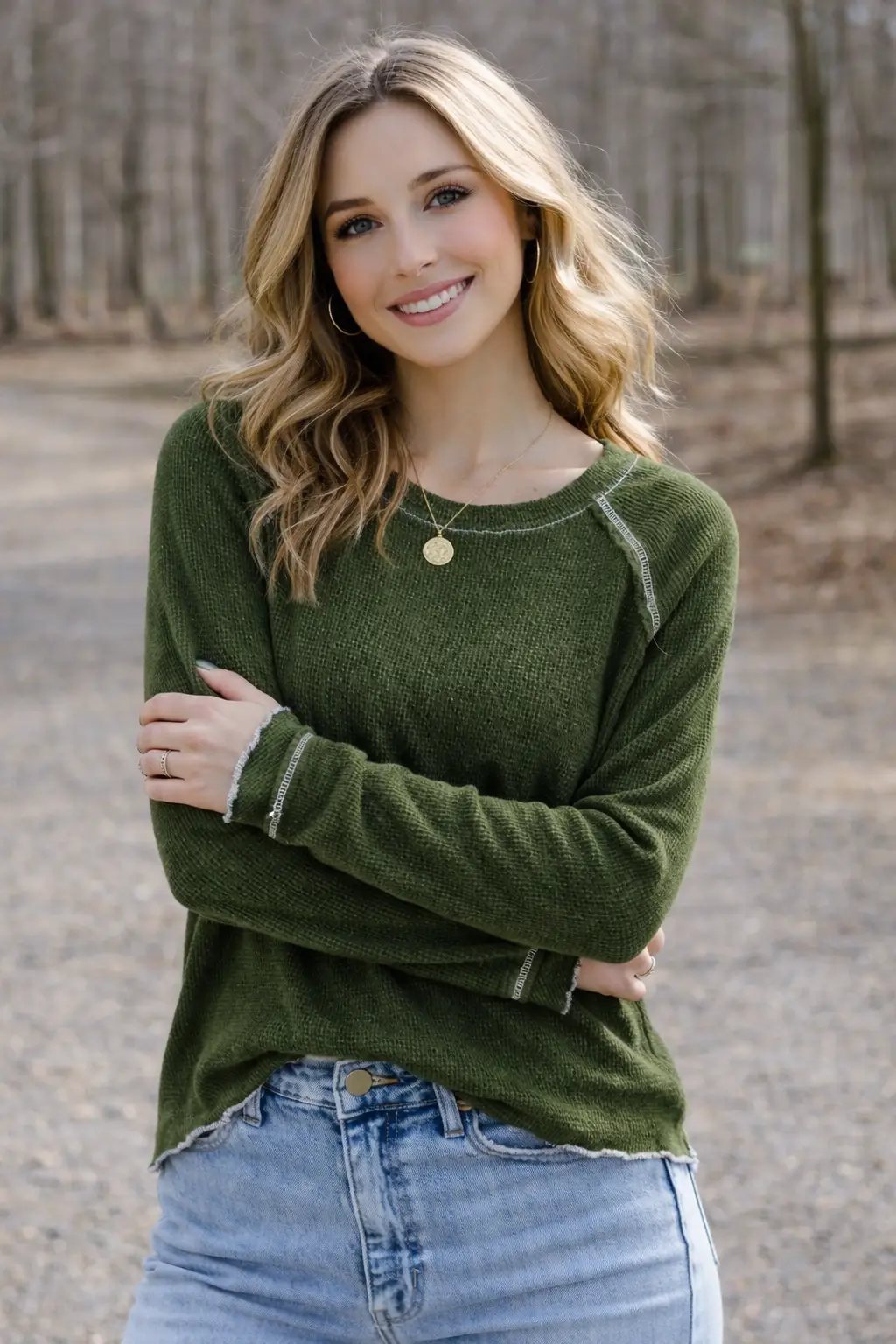 Grateful Threads Boutique Textured Round Neck Long Sleeve Top - Shirts Textured Round Neck Long Sleeve Top