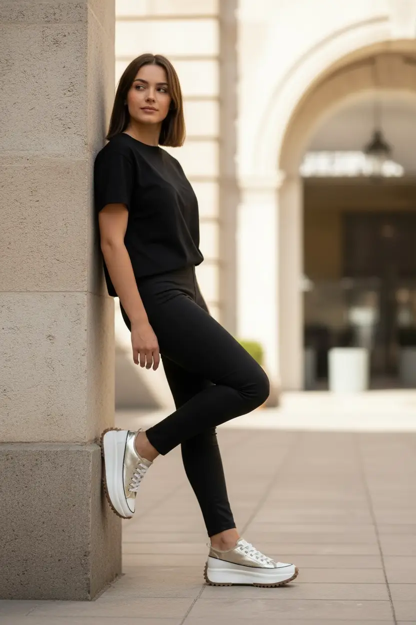 Maker's Shoes Maker's Shoes - CHUNKY LACE UP SNEAKERS : Champagne - Sneakers